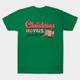 Christmas Movie Junkie, Retro Christmas, Popular Christmas T-Shirt